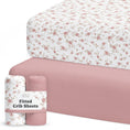 Load image into Gallery viewer, Juliette Pink Floral, Crib Sheets (2-Pack)