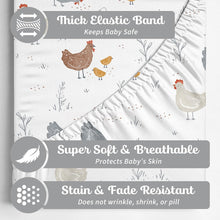 Load image into Gallery viewer, Farm Animals, Bassinet Sheets (2-Pack)