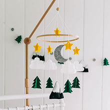 Load image into Gallery viewer, Starry Woodland Night, Baby Crib Mobile (Evergreen, Long Version)