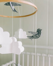 Load image into Gallery viewer, Birds in The Clouds w/Garland, Baby Crib Mobile