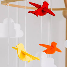 Load image into Gallery viewer, Rainbow Birds in the Clouds, Baby Crib Mobile