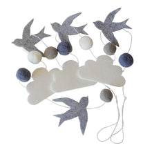 Load image into Gallery viewer, Birds in The Clouds w/Garland, Baby Crib Mobile