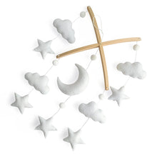 Load image into Gallery viewer, Natural Beech Wooden Baby Mobile Arm Holder with Moon & Stars Mobile (Bundle)