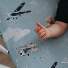 Load image into Gallery viewer, Airplanes in the Clouds, Baby Crib Sheets (2-Pack)