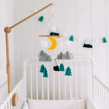 Load image into Gallery viewer, Starry Woodland Night, Baby Crib Mobile (Mint w/ Garland)