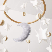 Load image into Gallery viewer, Moon & Stars, Baby Crib Mobile (Grey, White & Cream)