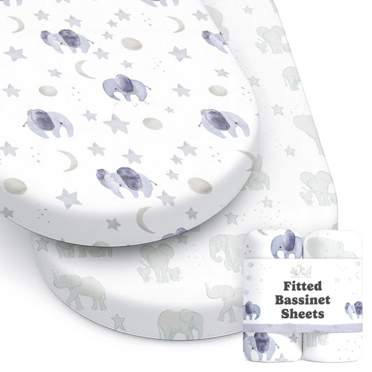 Scandinavian Elephant, Bassinet Sheets (2-Pack)