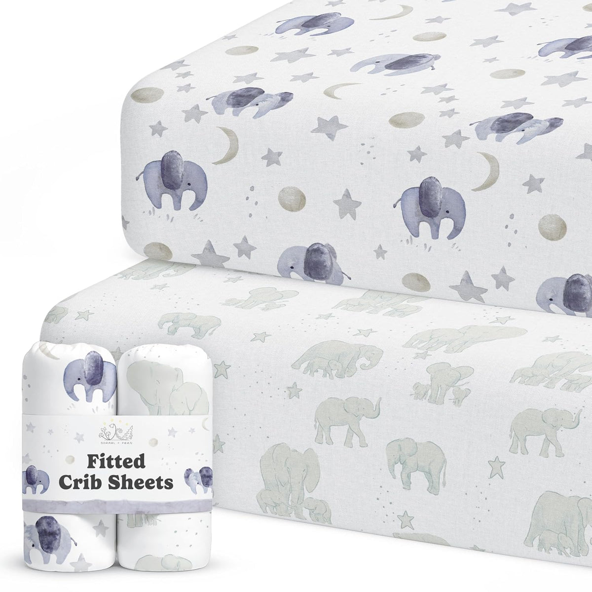 Scandinavian Elephant, Crib Sheets (2-Pack)