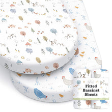 Load image into Gallery viewer, Farm Animals, Bassinet Sheets (2-Pack)