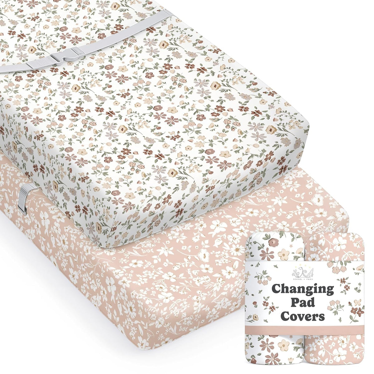 Fleurette, Changing Pad Covers (2-Pack)
