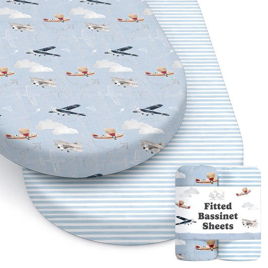Airplanes in the Clouds, Bassinet Sheets (2-Pack)