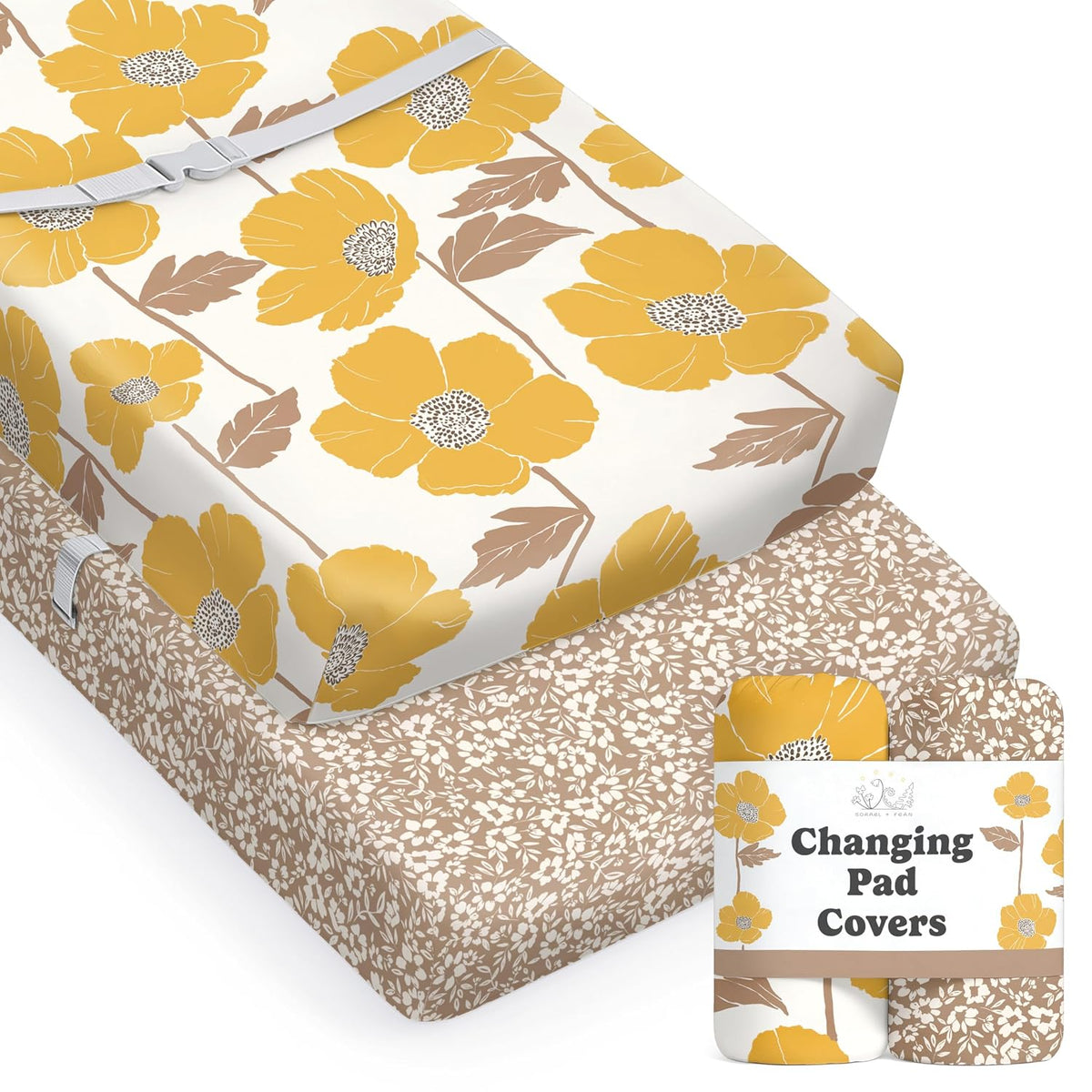 Poppy Fields, Changing Pad Covers (2-Pack)
