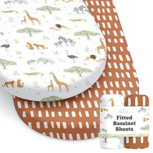 Load image into Gallery viewer, Safari Adventure, Bassinet Sheets (2-Pack)