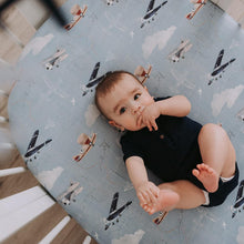 Load image into Gallery viewer, Airplanes in the Clouds, Crib Sheets (2-Pack)