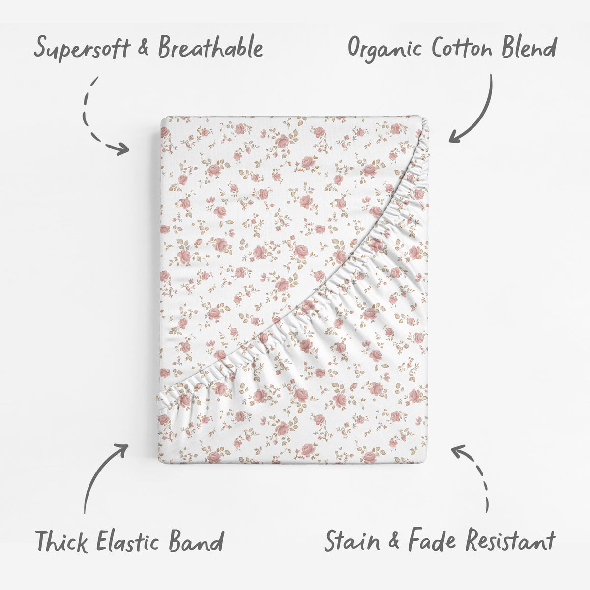 Juliette Pink Floral, Crib Sheets (2-Pack)