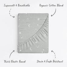 Load image into Gallery viewer, Galaxy, Moon &amp; Stars, Bassinet Sheets (2-Pack)