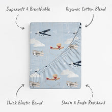 Load image into Gallery viewer, Watercolor Airplanes, Bassinet Sheets (2-Pack)