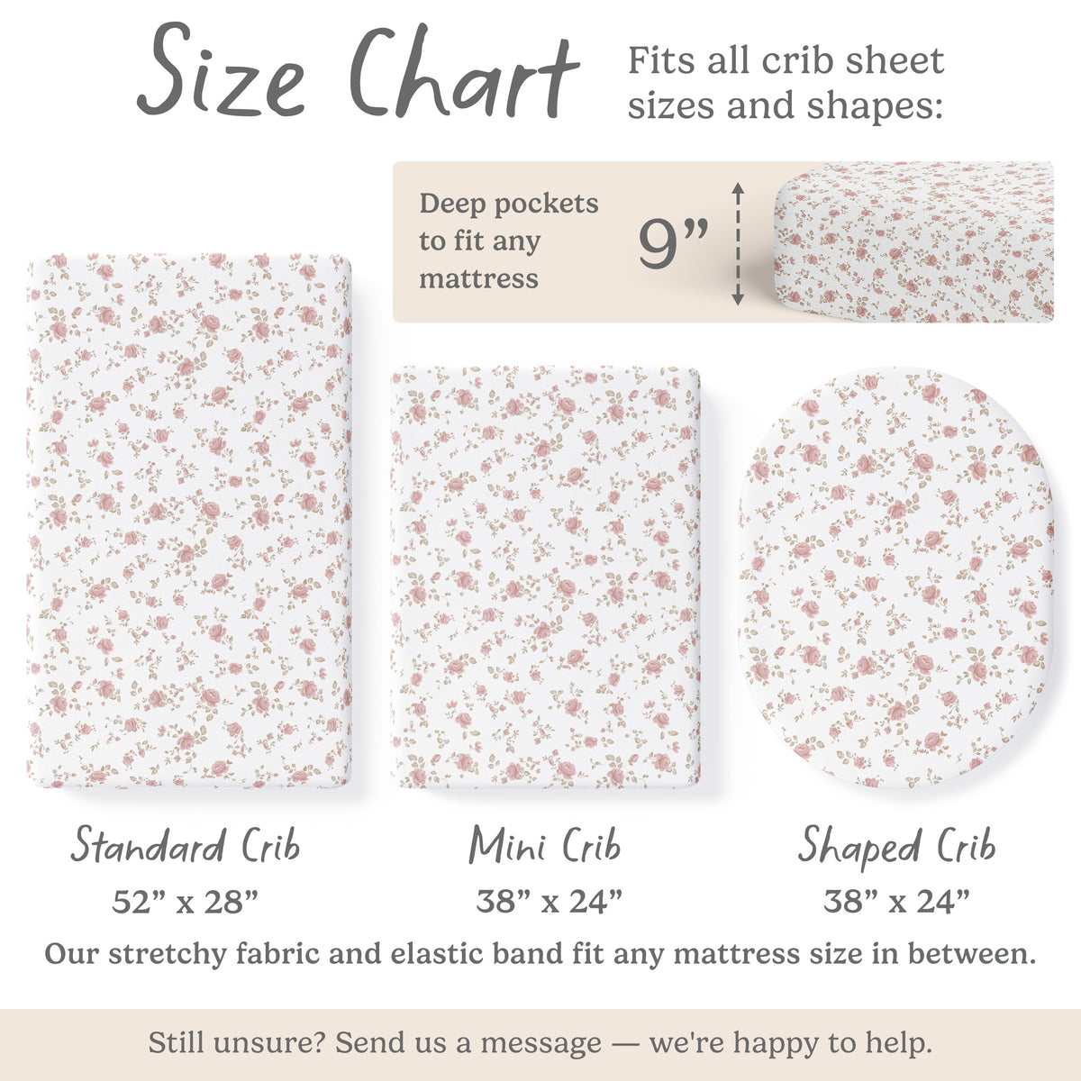 Juliette Pink Floral, Crib Sheets (2-Pack)