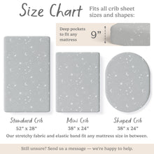 Load image into Gallery viewer, Galaxy, Moon &amp; Stars, Crib Sheets (2-Pack)