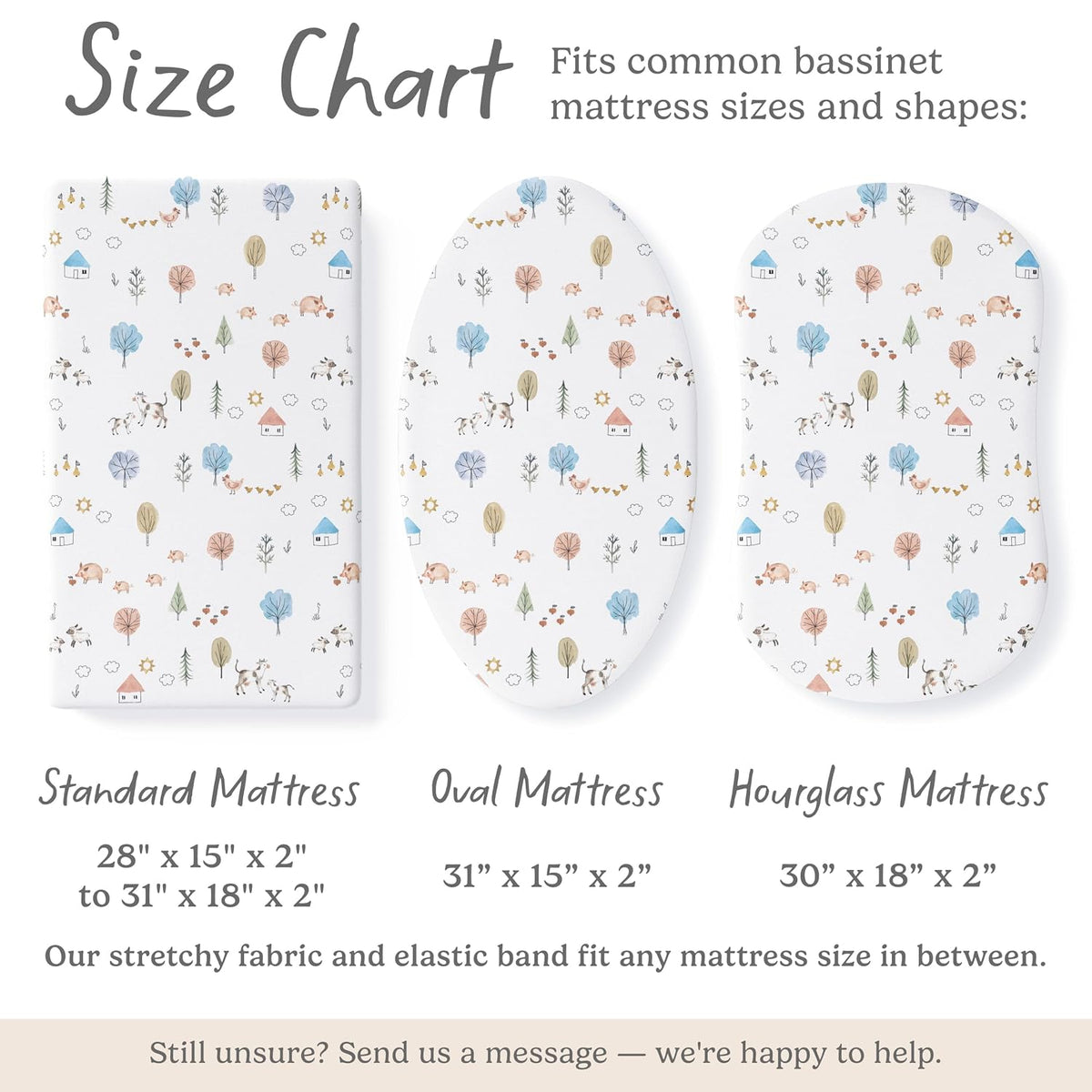 Farm Animals, Bassinet Sheets (2-Pack)
