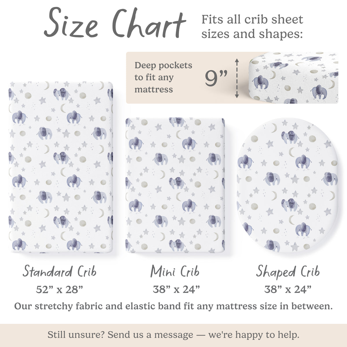 Scandinavian Elephant, Crib Sheets (2-Pack)