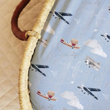 Load image into Gallery viewer, Watercolor Airplanes, Bassinet Sheets (2-Pack)