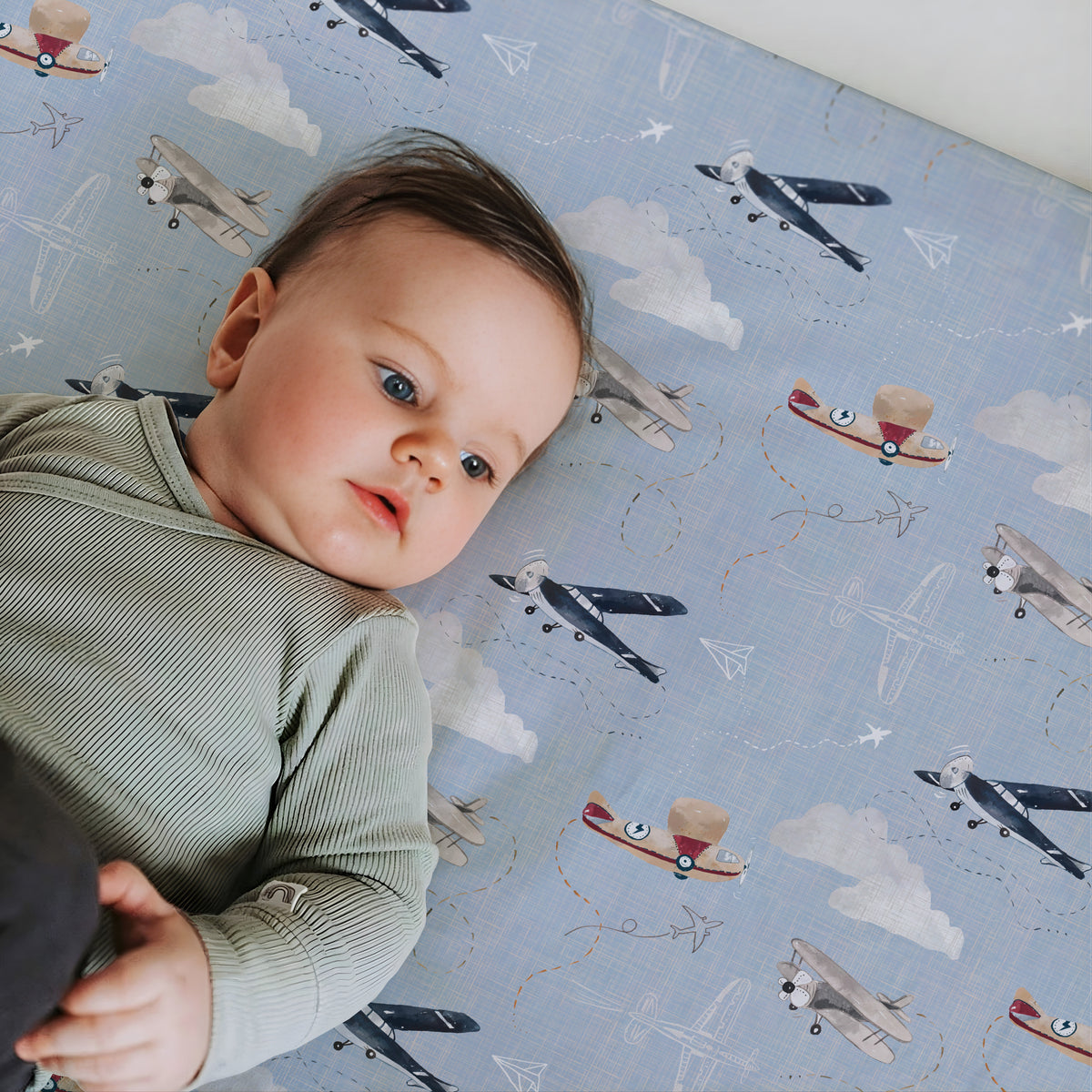 Airplanes in the Clouds, Crib Sheets (2-Pack)
