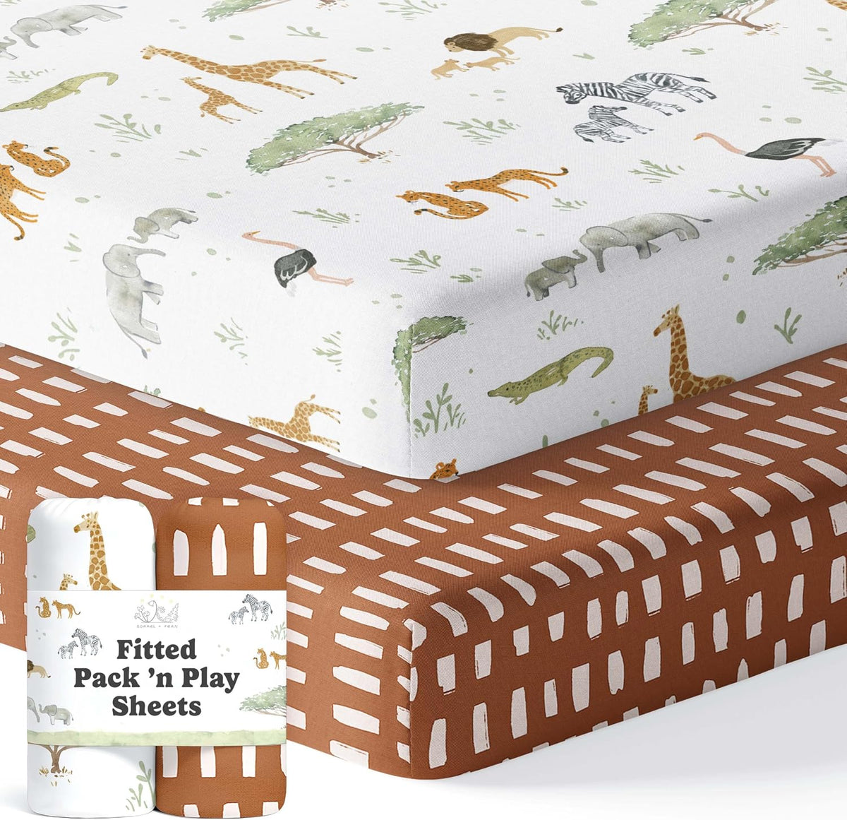 Safari Adventure, Pack 'n Play Sheets (2-Pack)