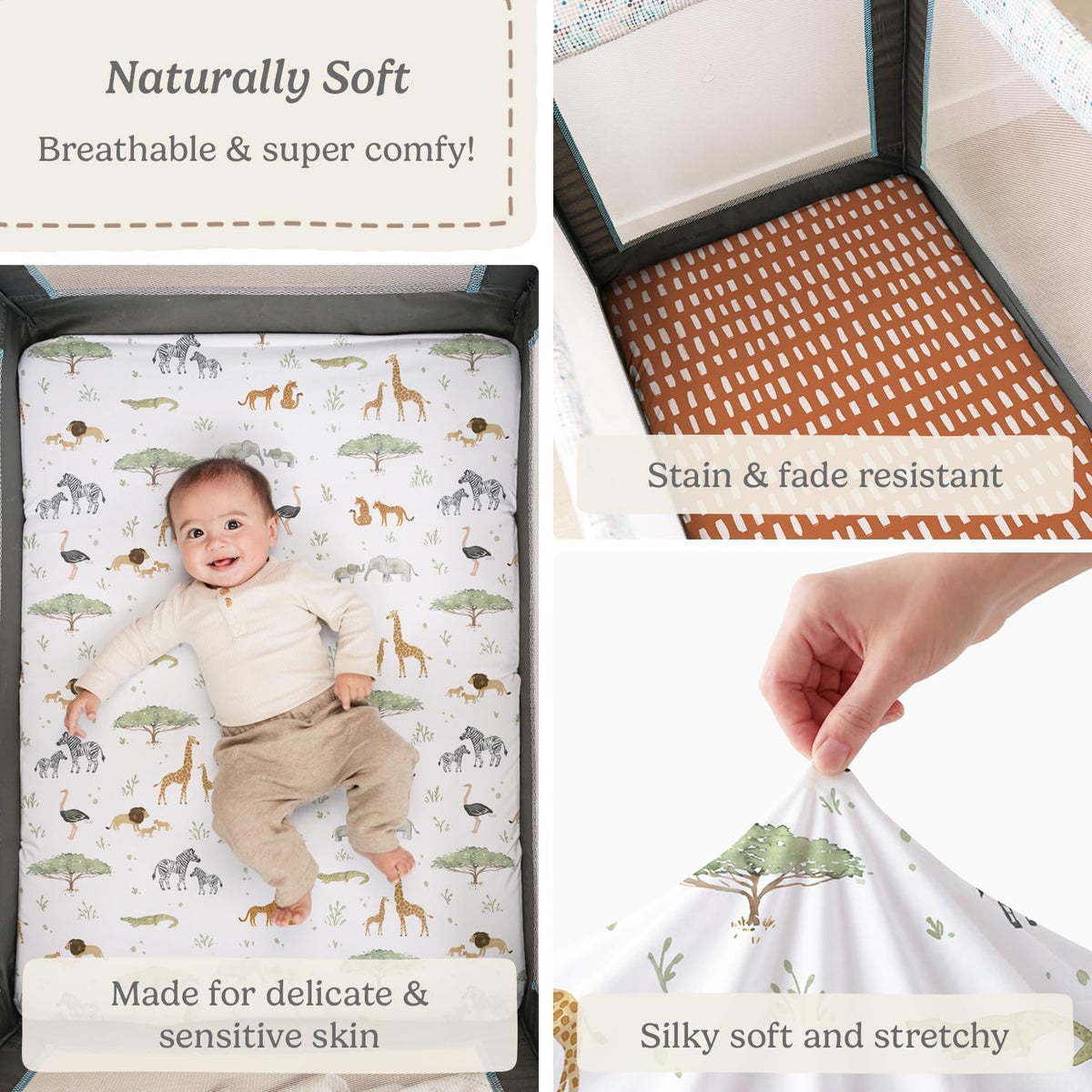 Safari Adventure, Pack 'n Play Sheets (2-Pack)