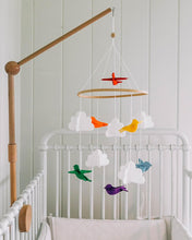 Load image into Gallery viewer, Rainbow Birds in the Clouds, Baby Crib Mobile