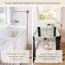 Load image into Gallery viewer, Adjustable 3D-Wooden Baby Crib Mobile Arm Holder Floor Stand [Natural Beechwood]