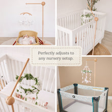 Load image into Gallery viewer, Adjustable 3D-Wooden Baby Crib Mobile Arm Holder Floor Stand [Natural Beechwood]