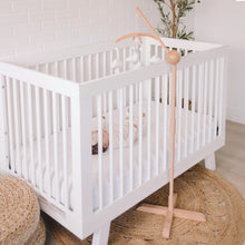 Load image into Gallery viewer, Adjustable 3D-Wooden Baby Crib Mobile Arm Holder Floor Stand [Natural Beechwood]