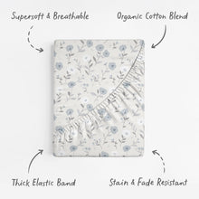 Load image into Gallery viewer, Linnea Blue Floral, Baby Crib Sheets (2-Pack)