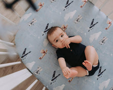 Load image into Gallery viewer, Watercolor Airplanes, Bassinet Sheets (2-Pack)