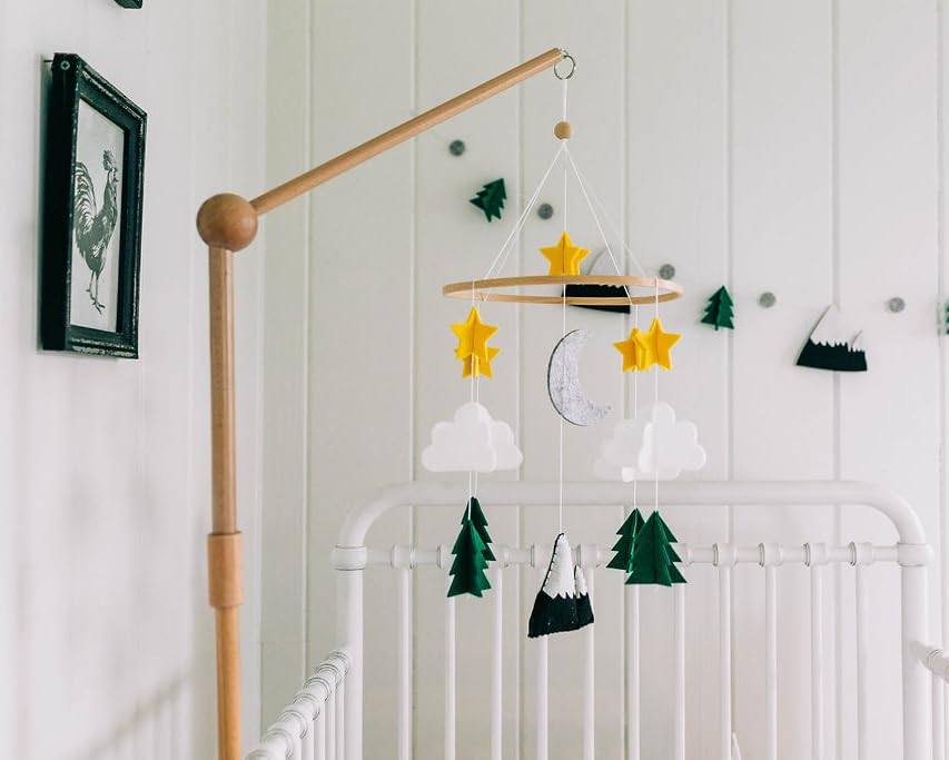 Starry Woodland Night, Baby Crib Mobile (Evergreen, Short Version)
