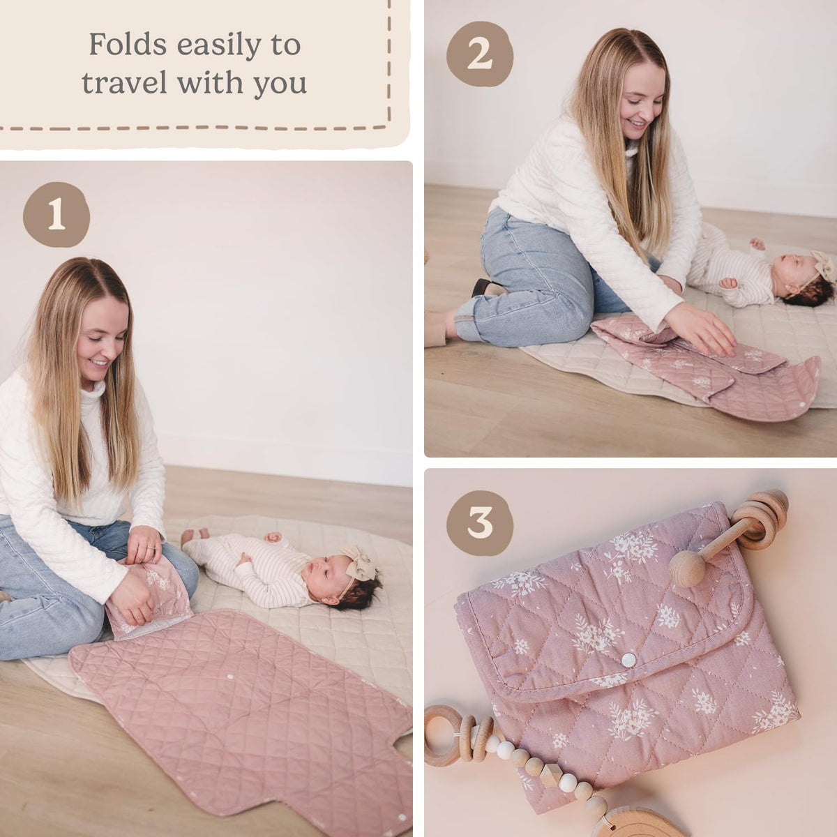 Antique Rose, Portable Changing Mat