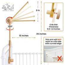Load image into Gallery viewer, Adjustable 3D-Wooden Baby Crib Mobile Arm Holder [Natural Beechwood]