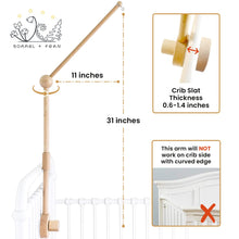 Load image into Gallery viewer, Baby Crib Mobile Arm Holder [Natural Beech Wood]