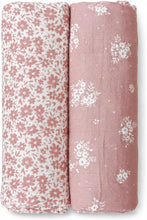 Load image into Gallery viewer, Baby Swaddle Blanket Set, Bamboo Muslin, Neutral Boy &amp; Girl - Antique Rose