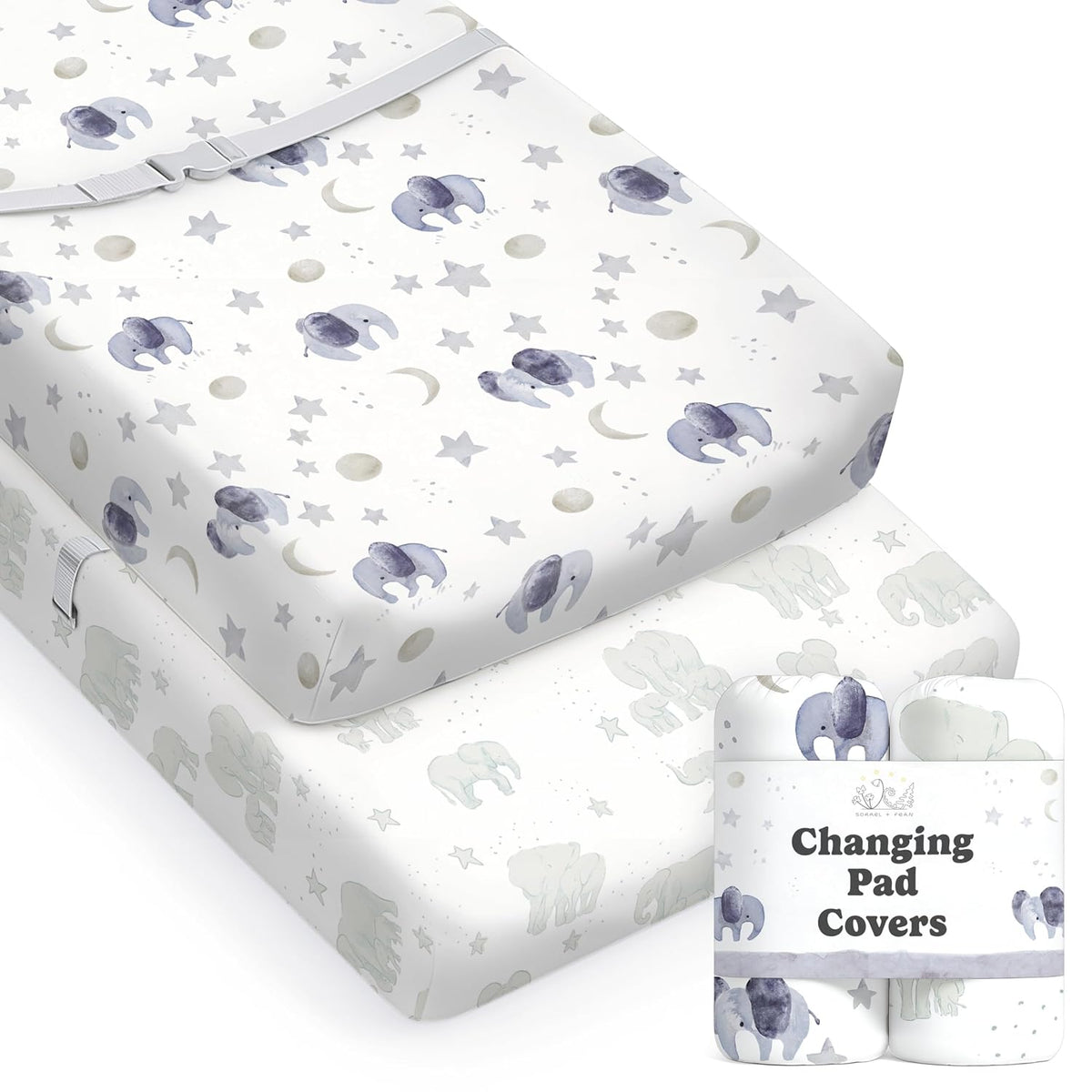 Scandinavian Elephant, Changing Pad Covers (2-Pack)