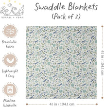 Load image into Gallery viewer, Baby Swaddle Blanket Set, Bamboo Muslin, Neutral Boy &amp; Girl - Stillwater