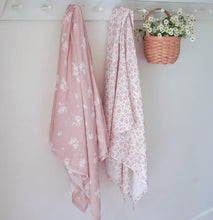 Load image into Gallery viewer, Baby Swaddle Blanket Set, Bamboo Muslin, Neutral Boy &amp; Girl - Antique Rose