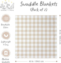 Load image into Gallery viewer, Baby Swaddle Blanket Set, Bamboo Muslin, Neutral Boy &amp; Girl - Teddy