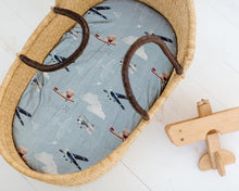 Load image into Gallery viewer, Watercolor Airplanes, Bassinet Sheets (2-Pack)