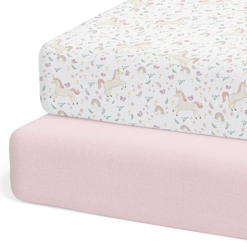 Unicorn, Baby Crib Sheets (2-Pack)