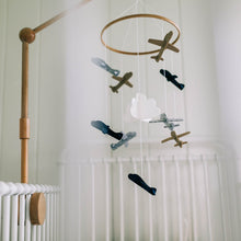 Load image into Gallery viewer, Airplanes in the Clouds, Baby Crib Mobile