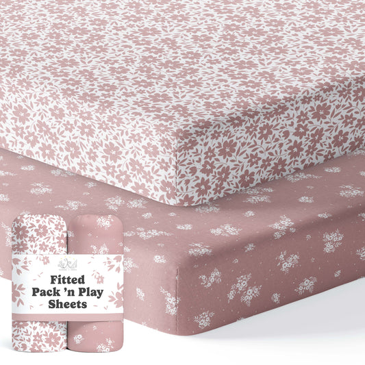 Antique Rose, Pack 'n Play Sheets (2-Pack)