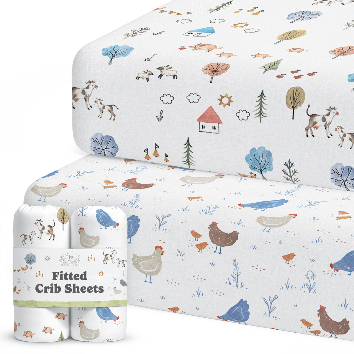 Farm Animals, Crib Sheets (2-Pack)