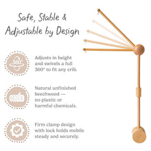 Load image into Gallery viewer, Adjustable 3D Wooden Baby Crib Mobile Arm Holder